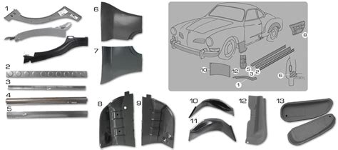 vw bug sheet metal replacement part|karmann ghia sheet metal panels.